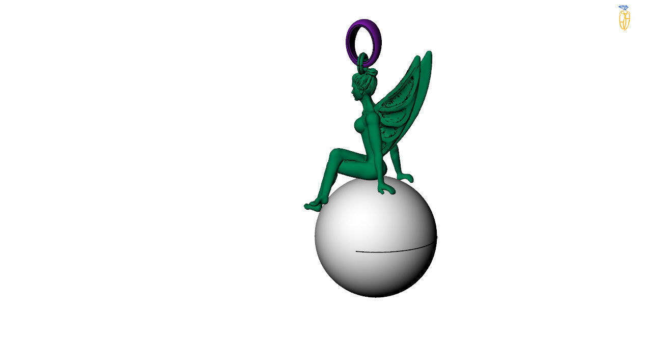 Angel-earring -nacklace 3D print model_17