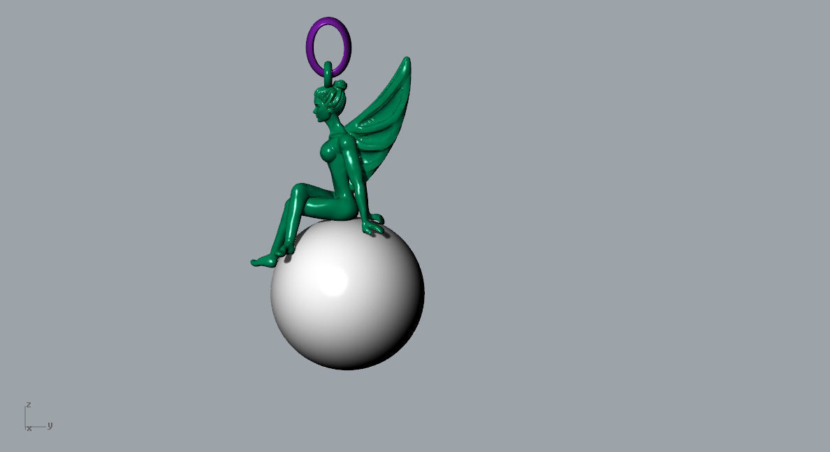 Angel-earring -nacklace 3D print model_1