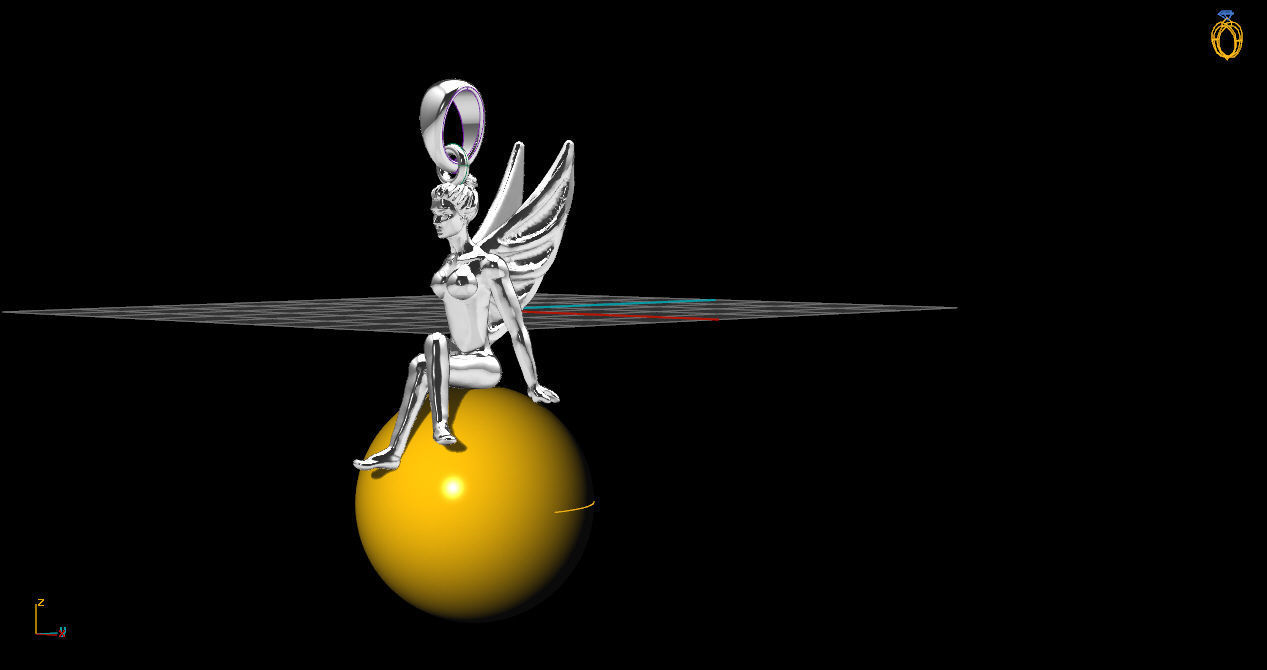 Angel-earring -nacklace 3D print model_20