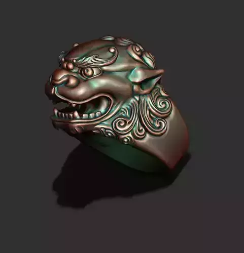 Foo dog lion ring 3D print model