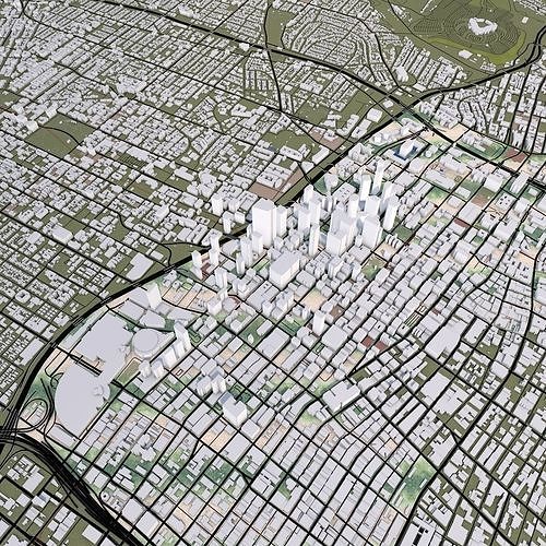 Los Angeles City Low-poly 3D model