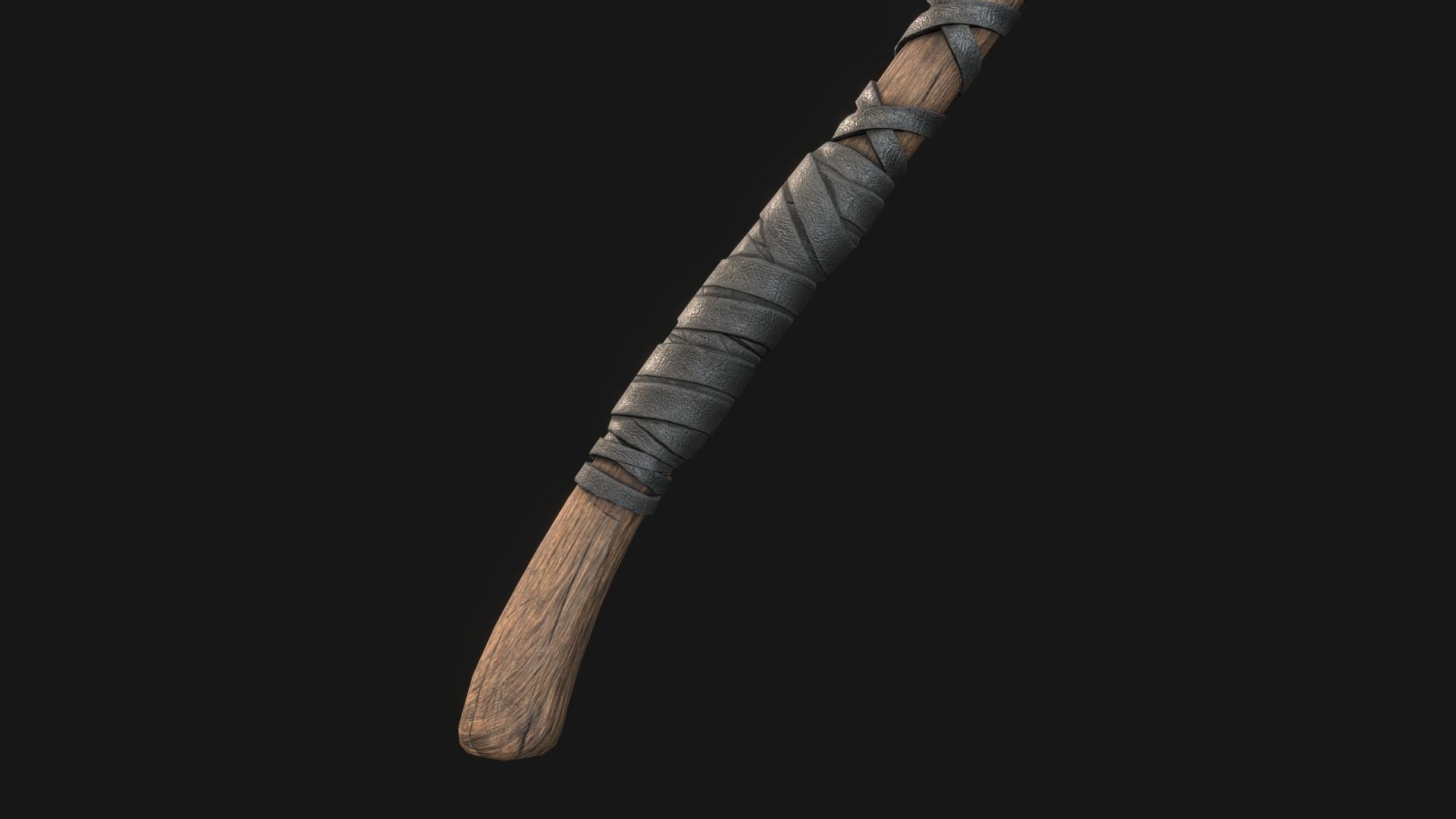 Viking Medieval Curved War Axe - Game ready weapon Low-poly 3D model_3
