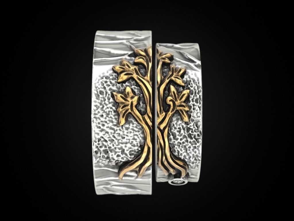 Wedding rings tree V2 3D print model_1