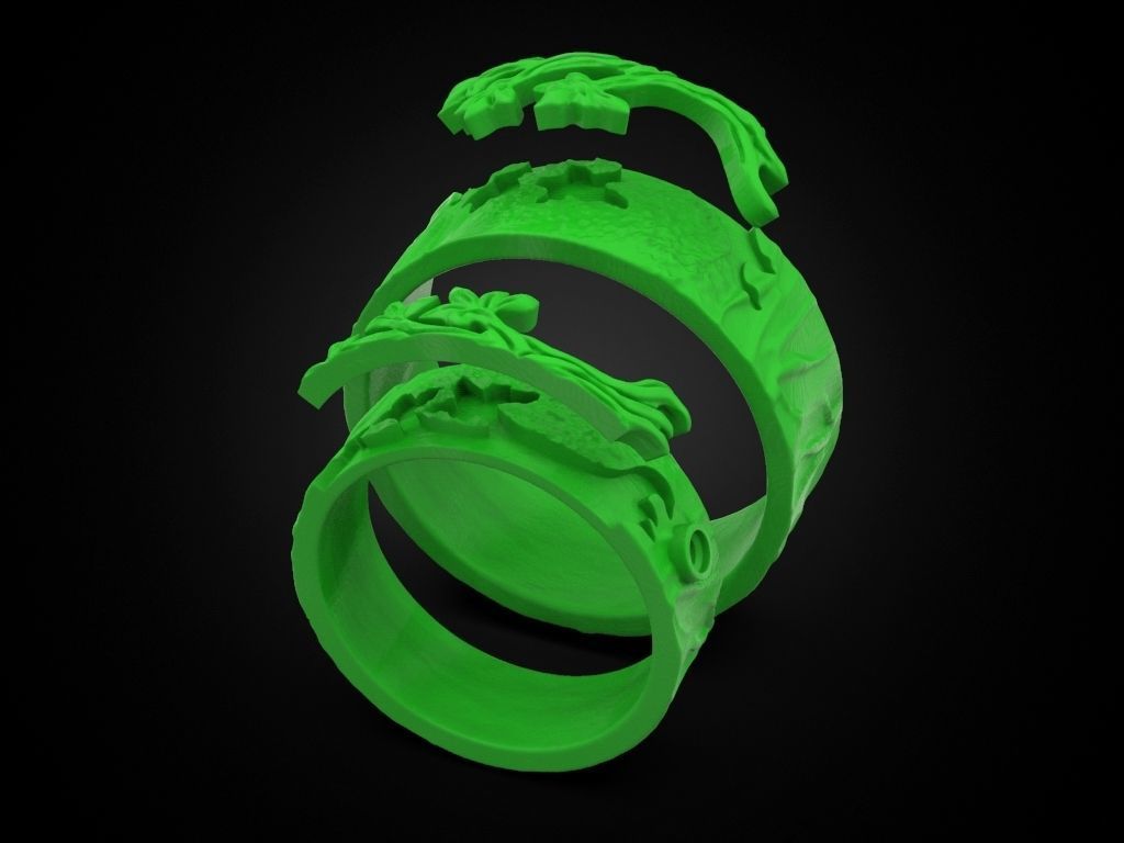 Wedding rings tree V2 3D print model_7