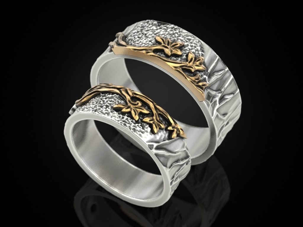 Wedding rings tree V2 3D print model_2