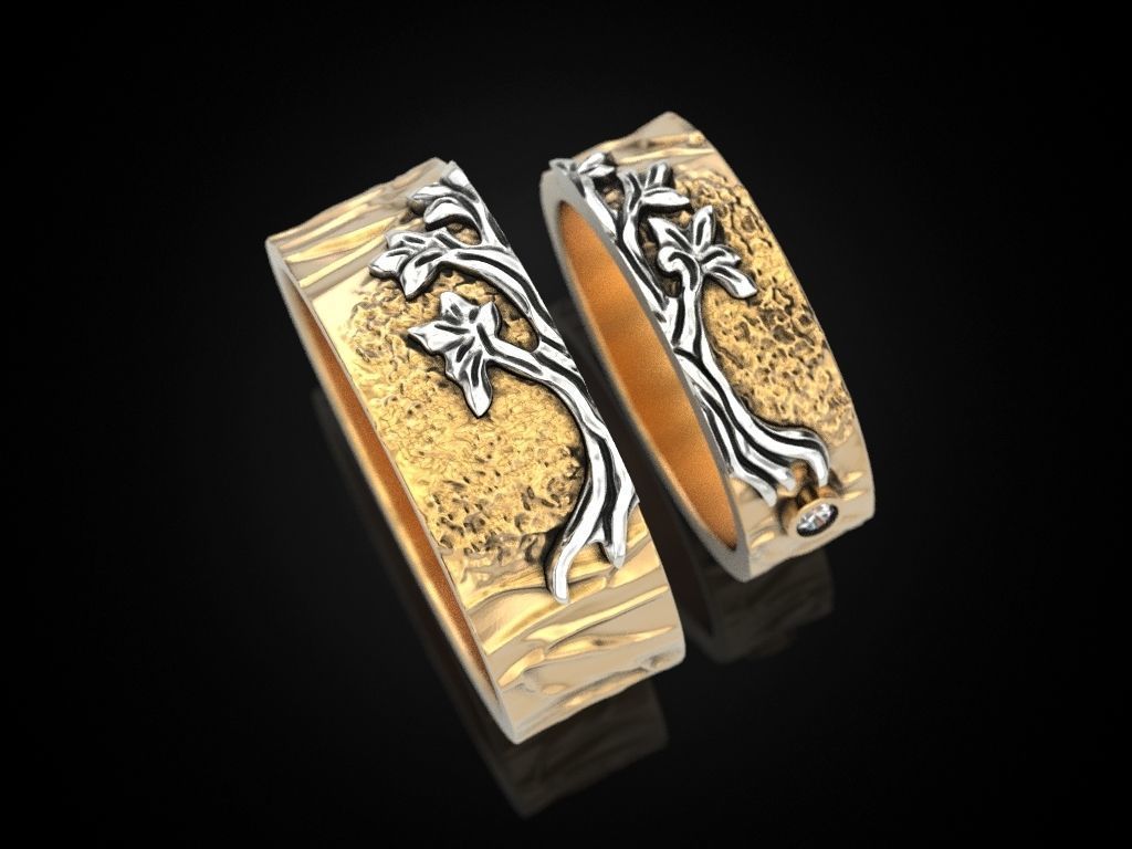 Wedding rings tree V2 3D print model_10