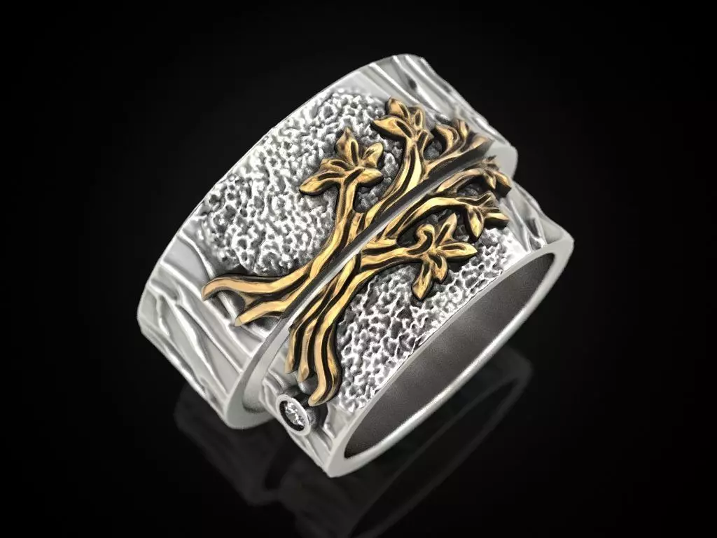 Wedding rings tree V2 3D print model_0