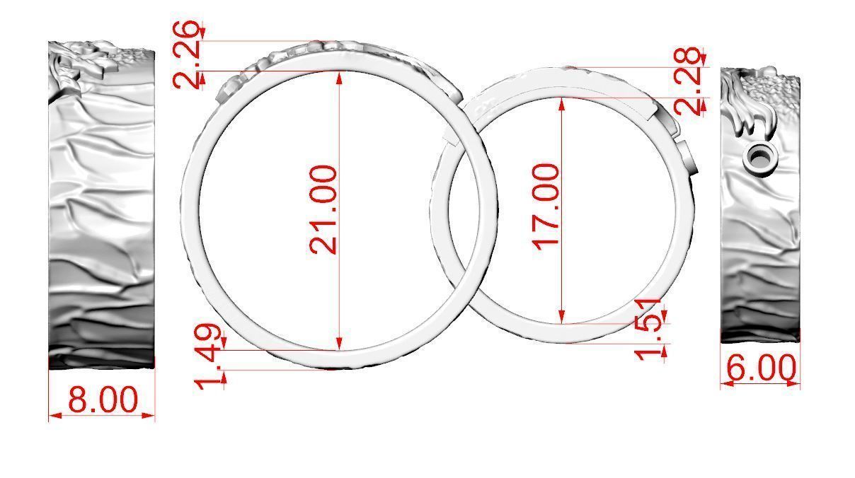 Wedding rings tree V2 3D print model_8