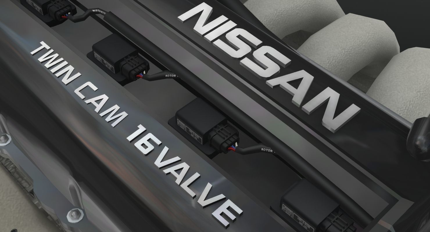 Nissan SR20DET Black Top engine Low-poly 3D model_21