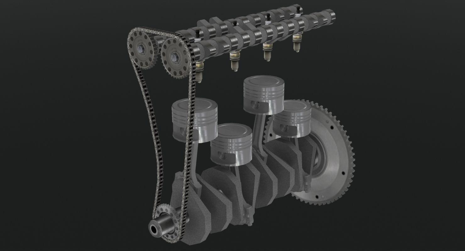 Nissan SR20DET Black Top engine Low-poly 3D model_17