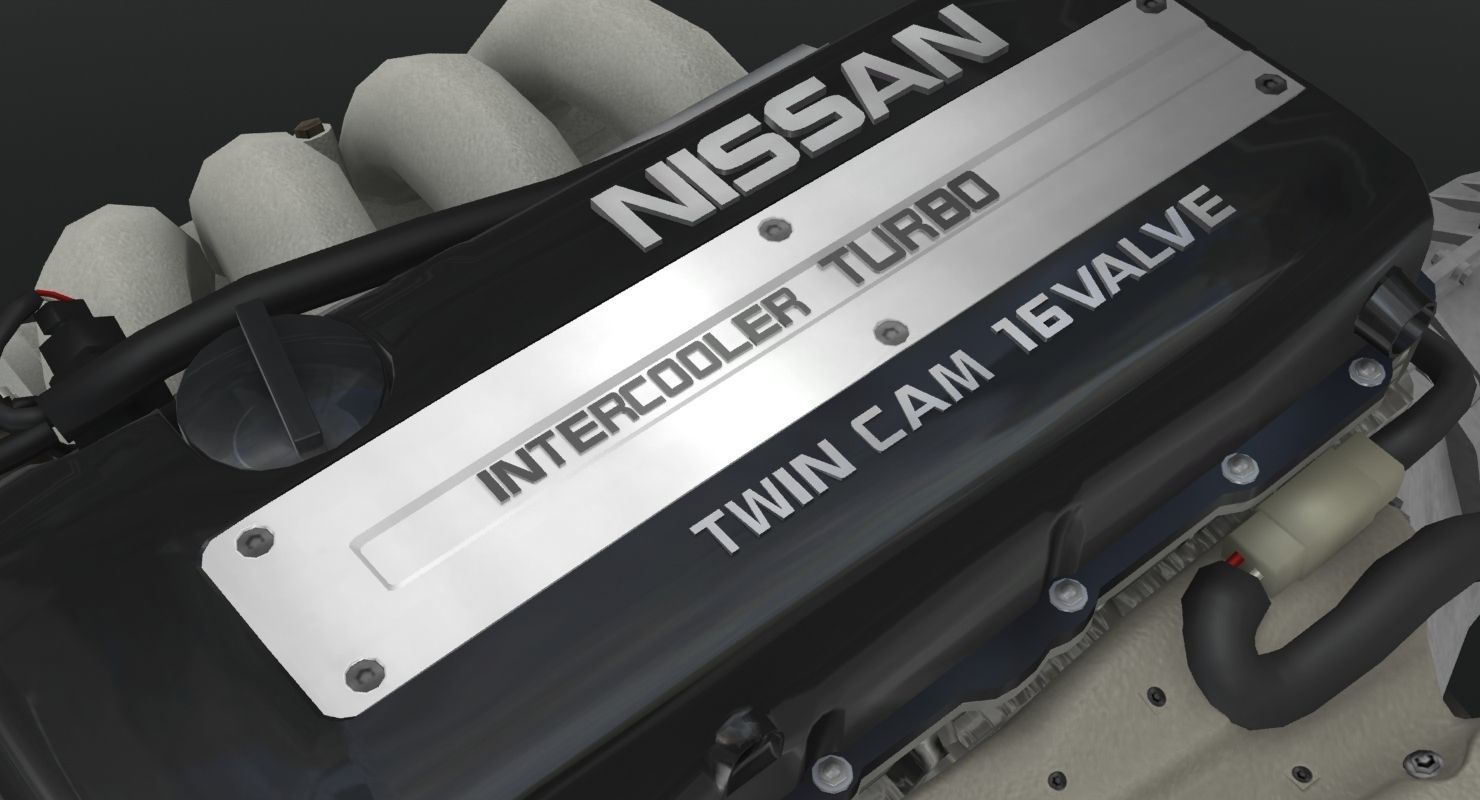 Nissan SR20DET Black Top engine Low-poly 3D model_11