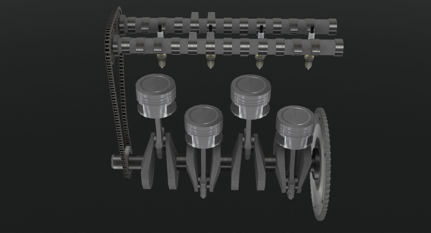 Nissan SR20DET Black Top engine Low-poly 3D model_18