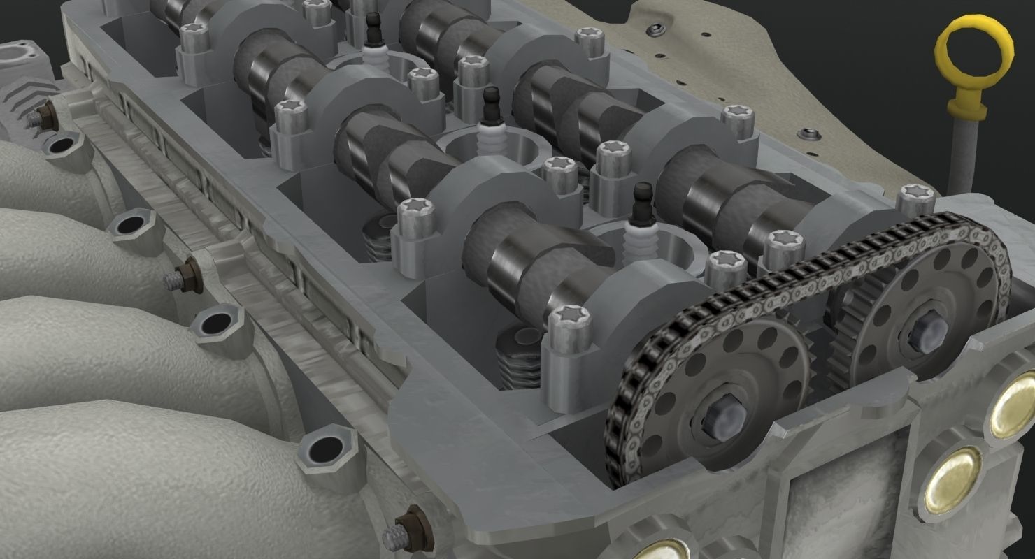 Nissan SR20DET Red Top engine Low-poly 3D model_12