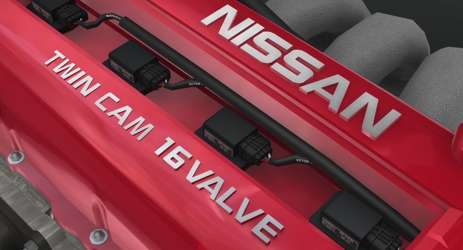 Nissan SR20DET Red Top engine Low-poly 3D model_21
