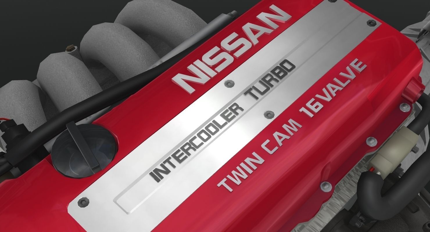 Nissan SR20DET Red Top engine Low-poly 3D model_11