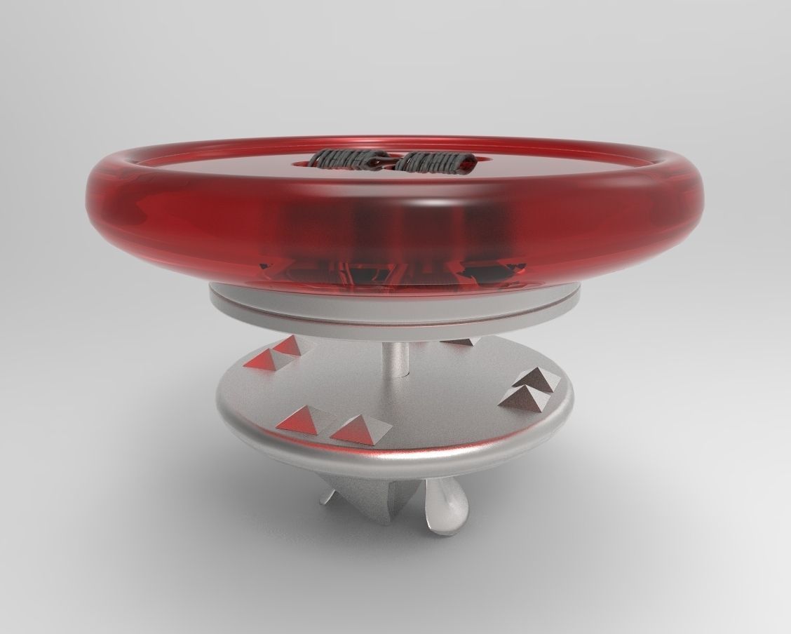 magnetic button Low-poly 3D model_2