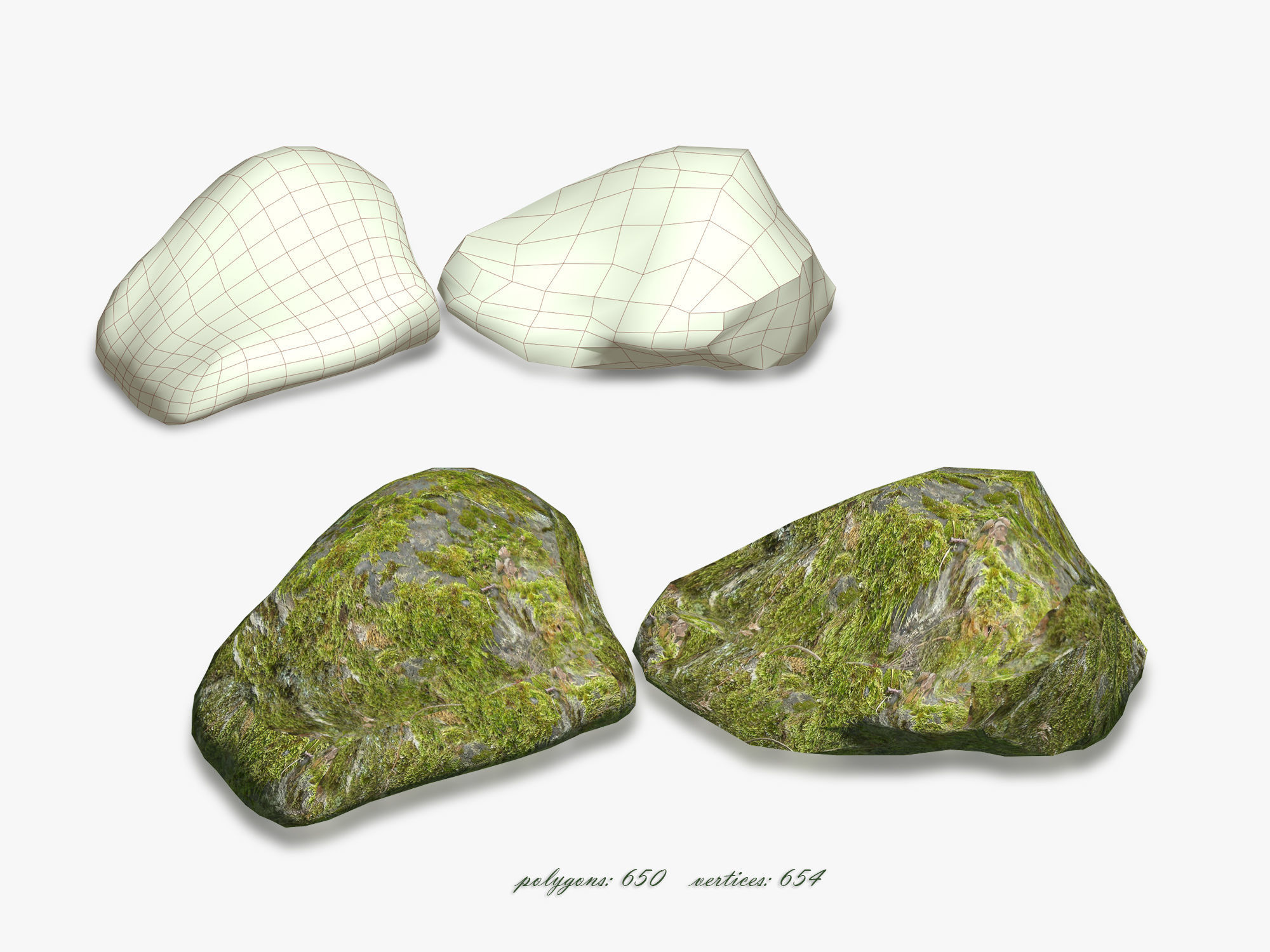 Hosta Stone Low-poly 3D model_15