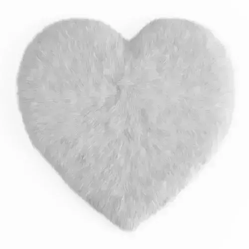 Sheepskin Heart Shaped Carpet Fur 3D model