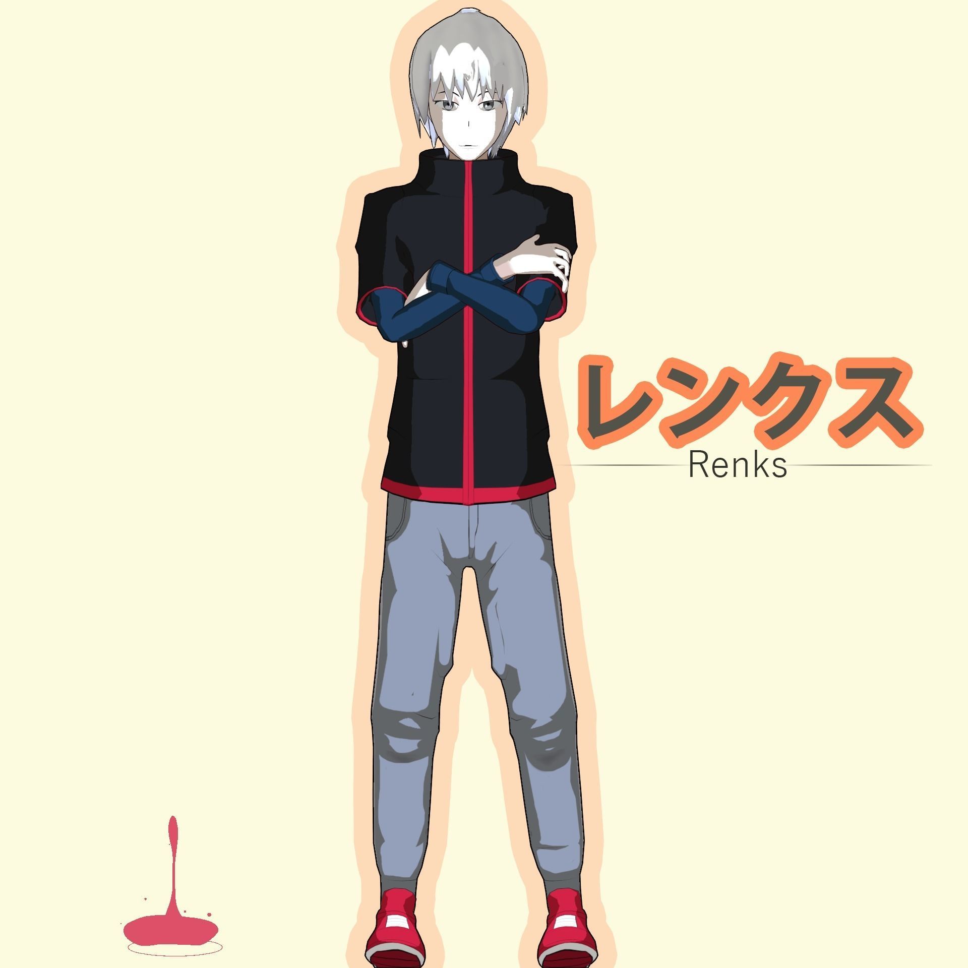 Anime character - Twisted boy Low-poly 3D model_22