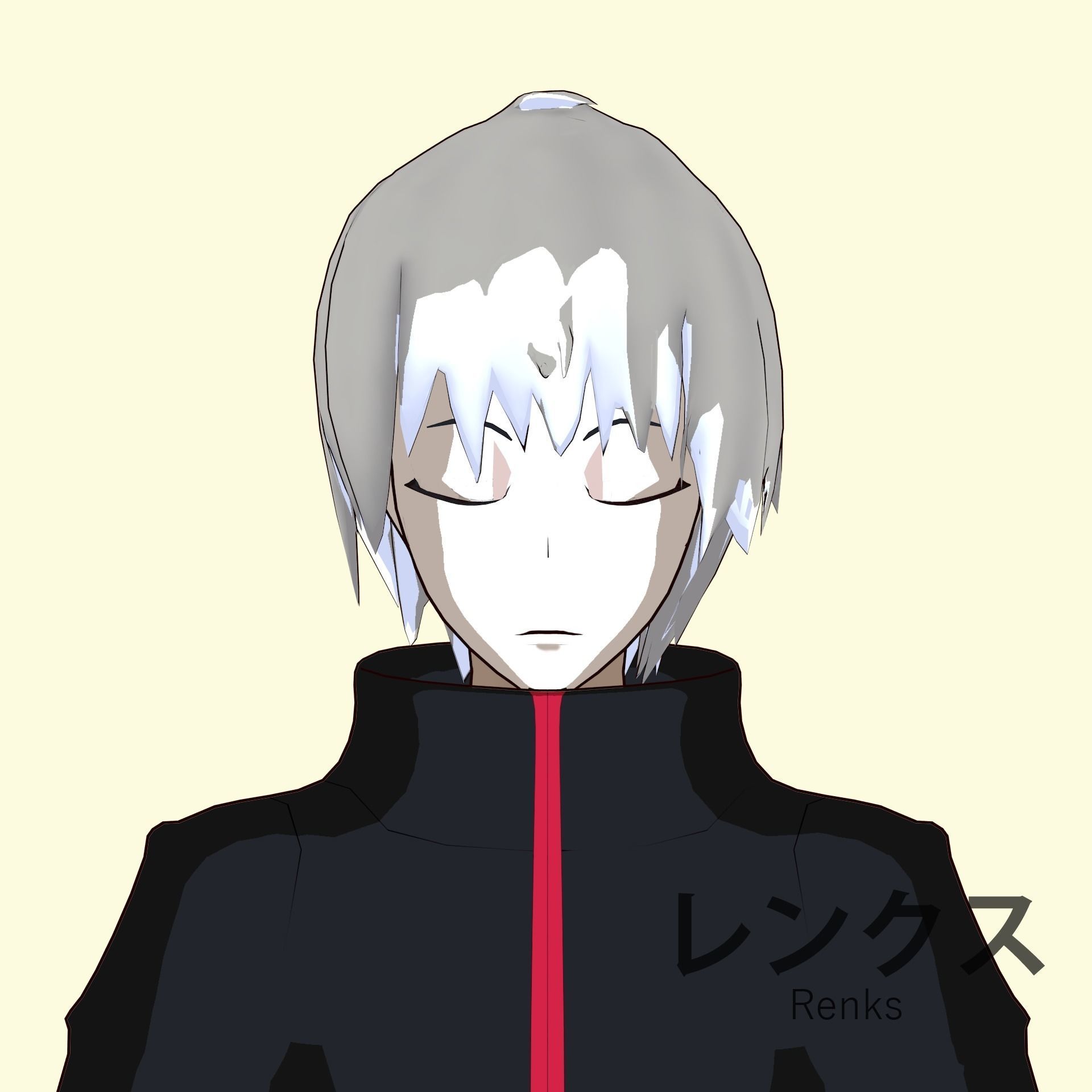 Anime character - Twisted boy Low-poly 3D model_11