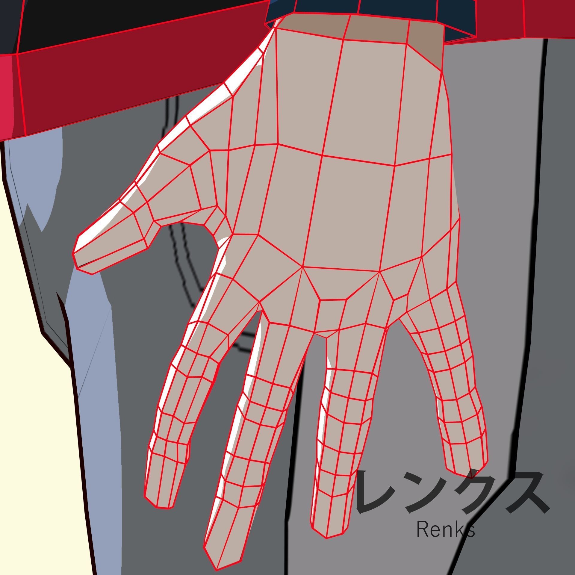 Anime character - Twisted boy Low-poly 3D model_19