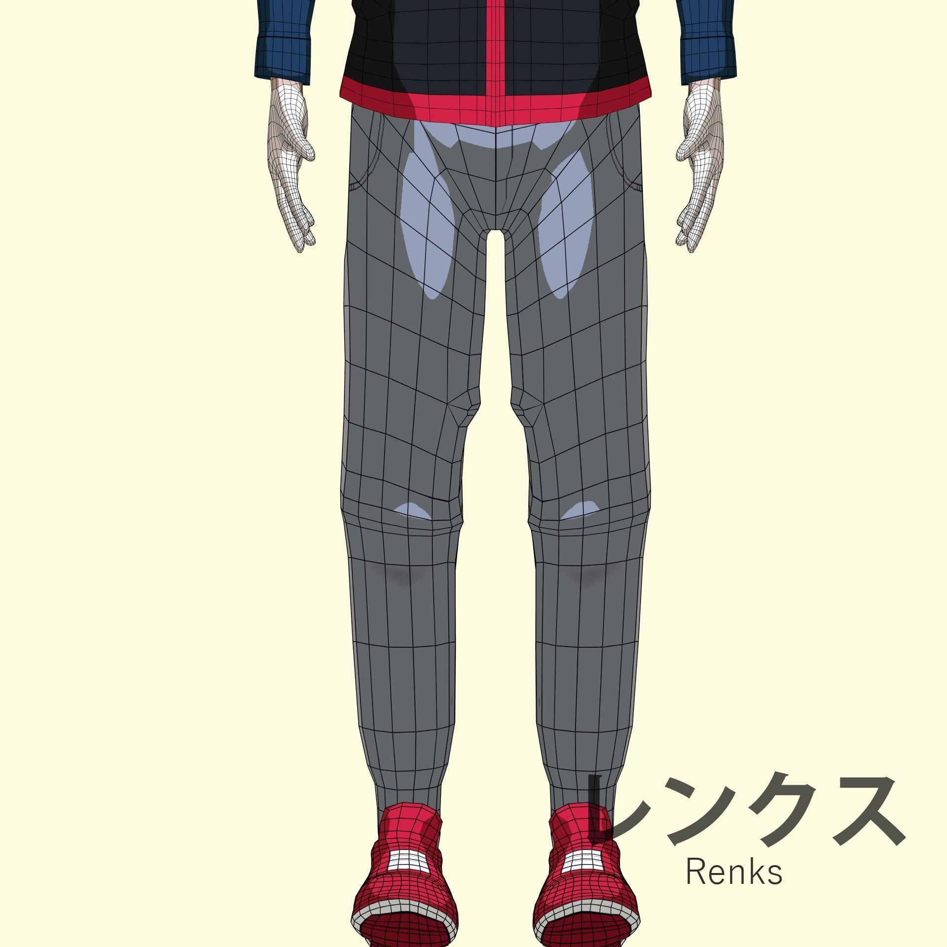 Anime character - Twisted boy Low-poly 3D model_20