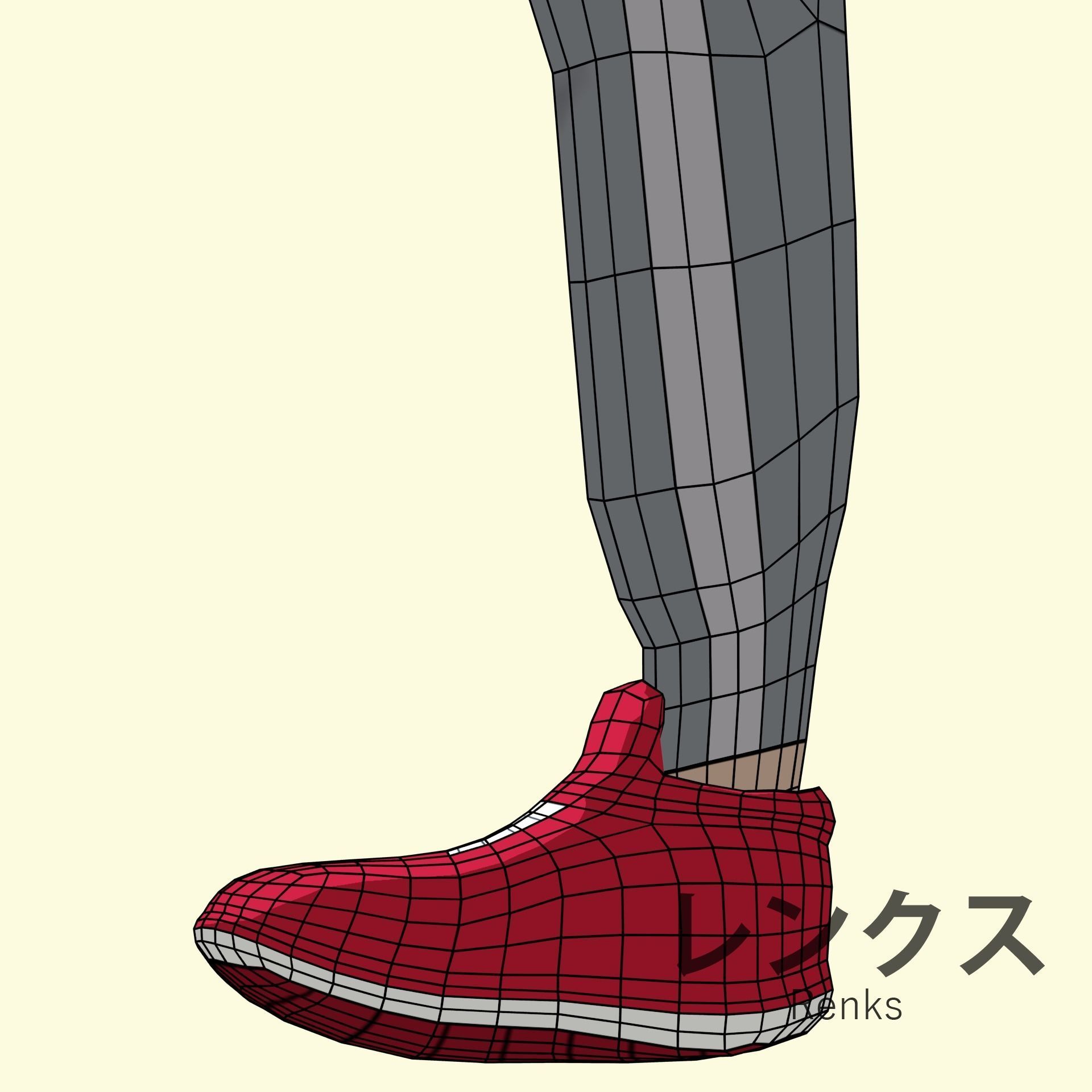 Anime character - Twisted boy Low-poly 3D model_21