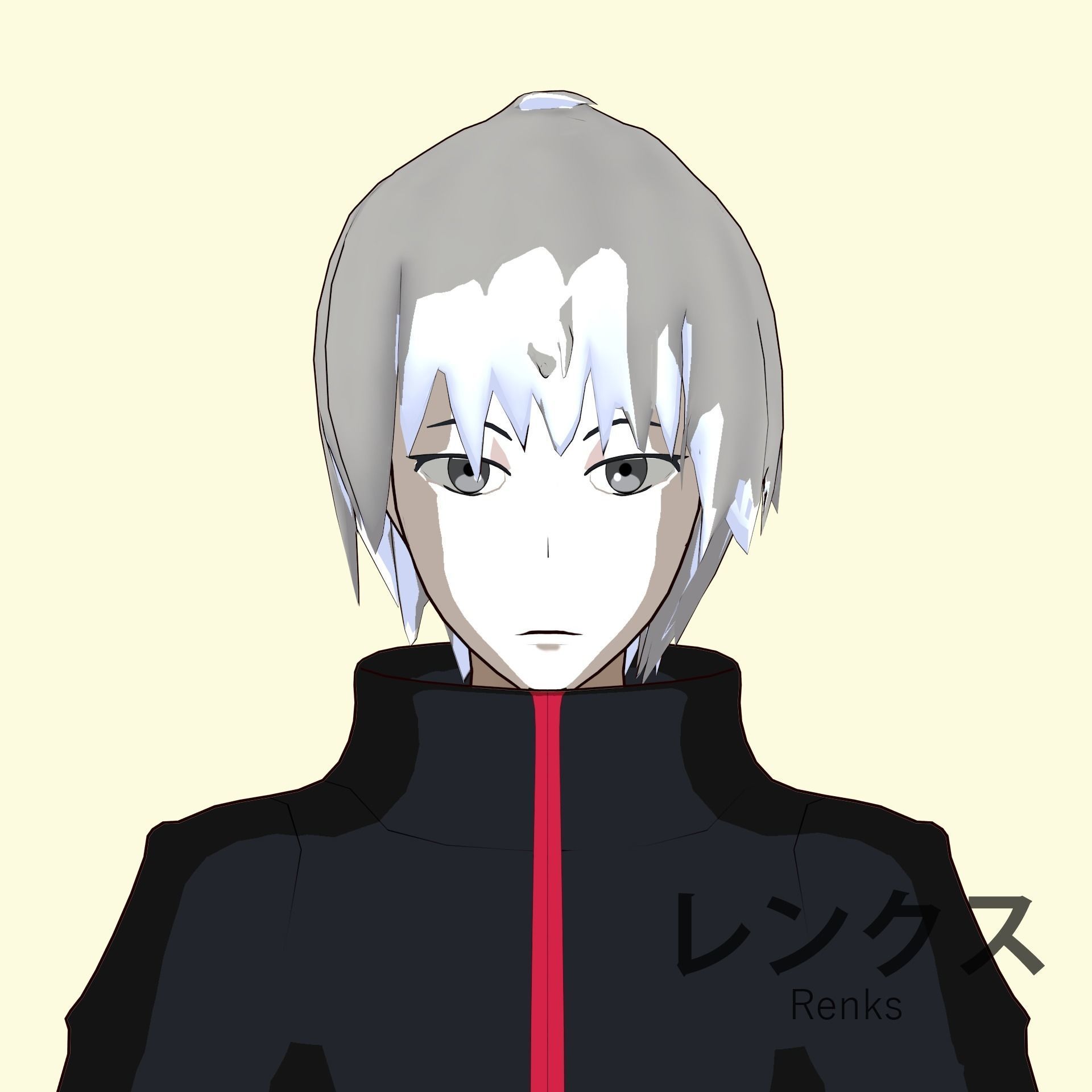Anime character - Twisted boy Low-poly 3D model_10