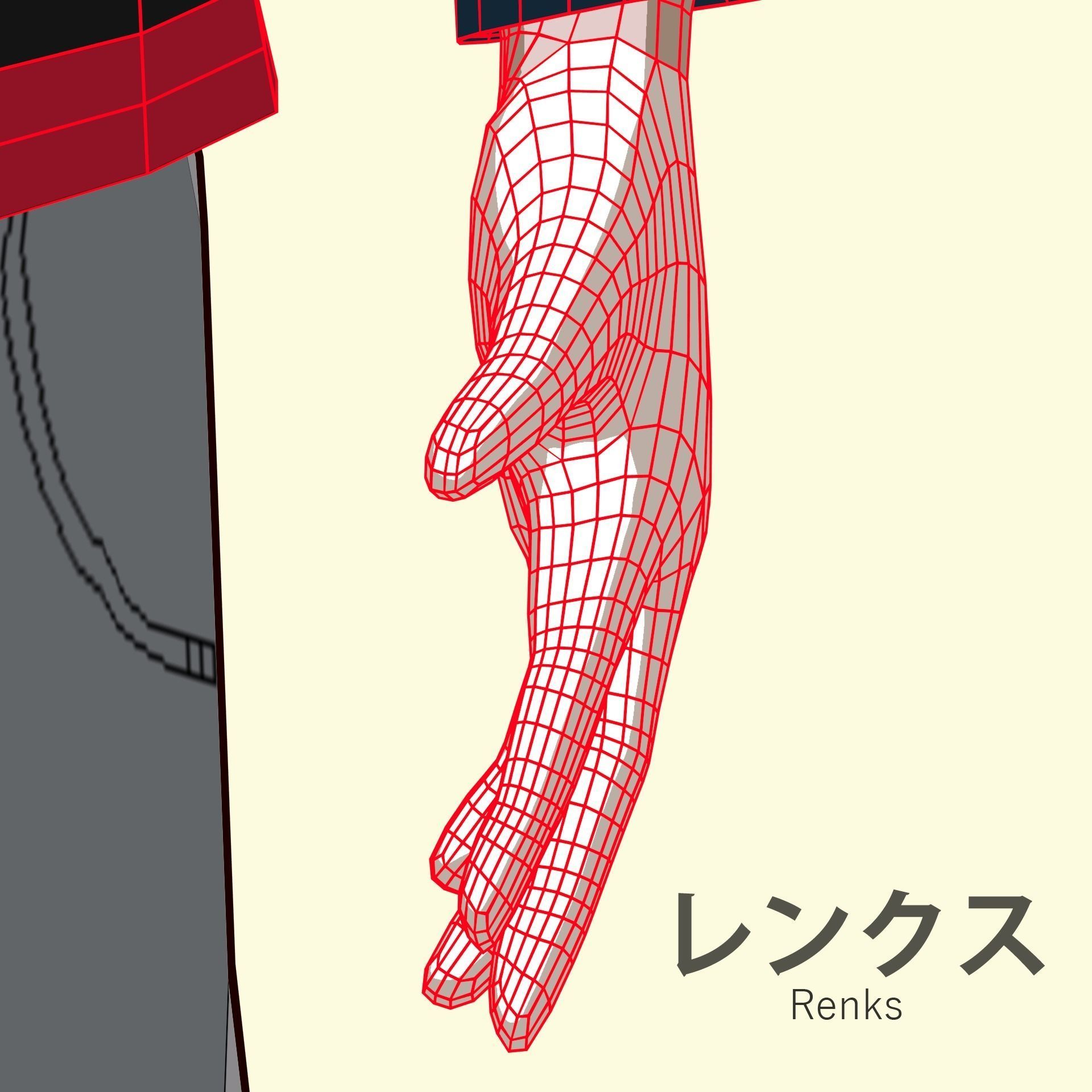 Anime character - Twisted boy Low-poly 3D model_17