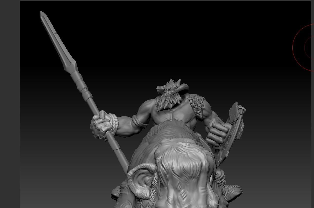 Fantasy Mammoth and Giant Rider Miniature 3D print model_2
