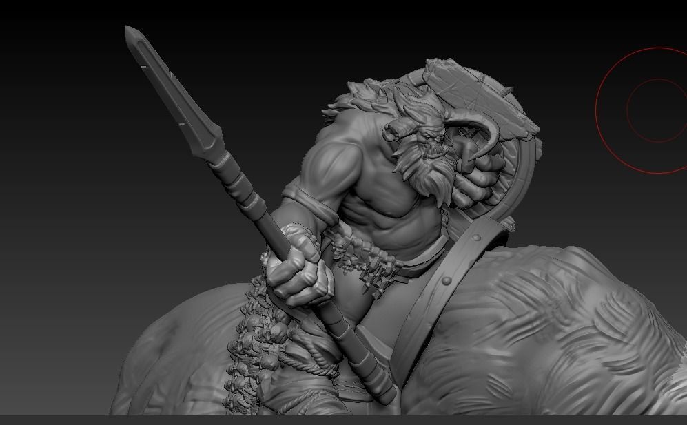 Fantasy Mammoth and Giant Rider Miniature 3D print model_5
