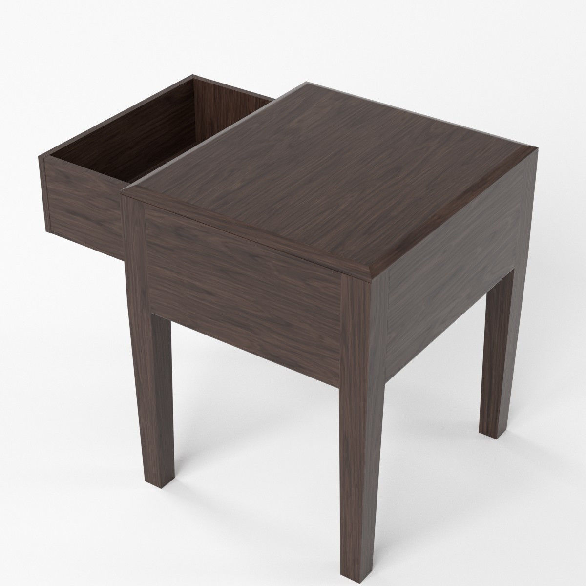 One drawer bedside table 3D model_5