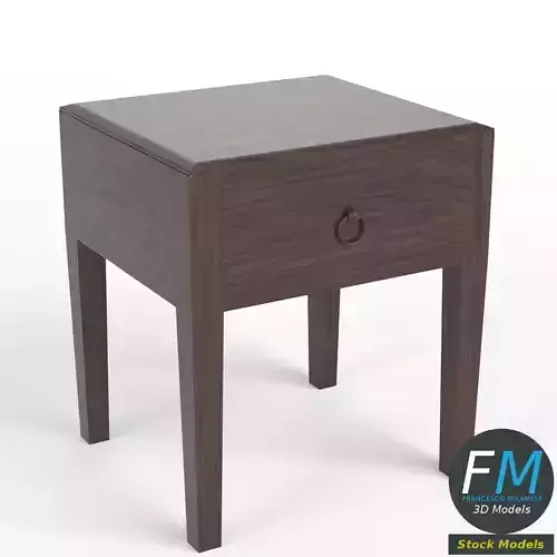 One drawer bedside table 3D model