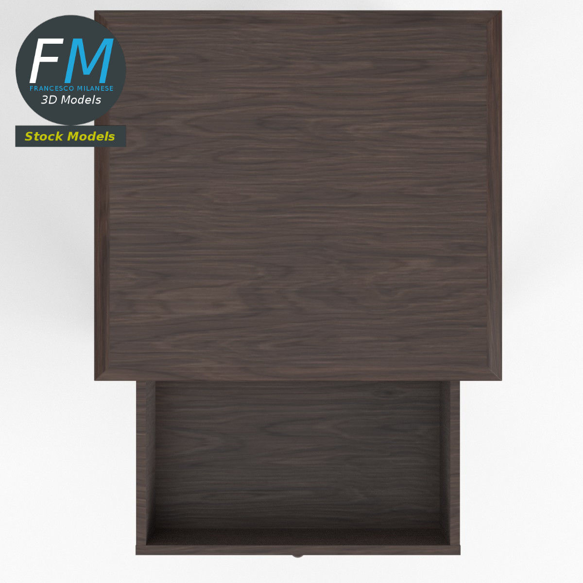 One drawer bedside table 3D model_6