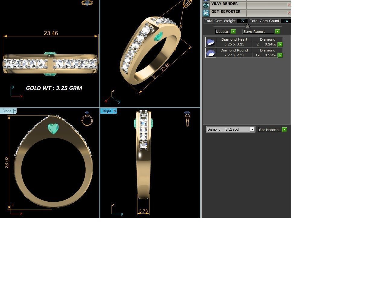 Women Ring 3dm render detail 3D print model_3