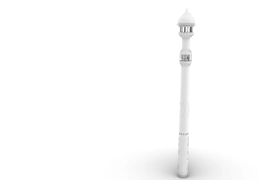 Minaret street lamp 3D model_0