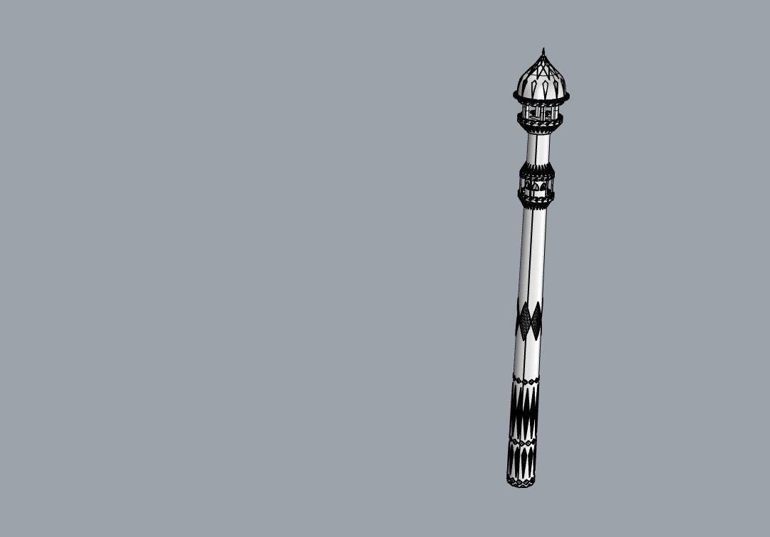 Minaret street lamp 3D model_5