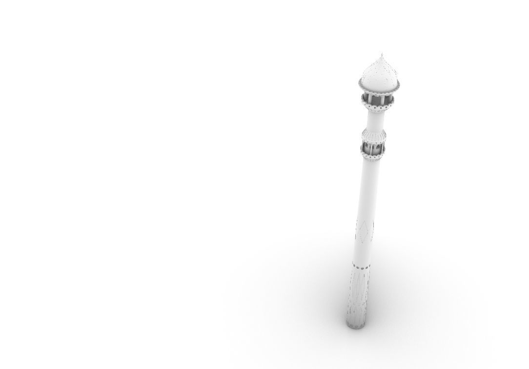 Minaret street lamp 3D model_1