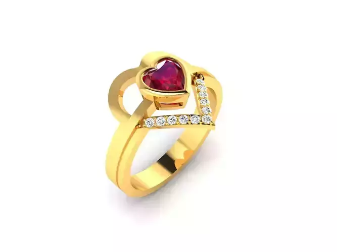 Women Heart Ring 3dm render detail