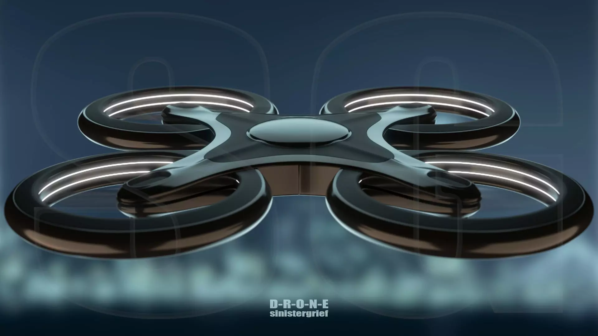 Drone Quadcopter 3D model_0