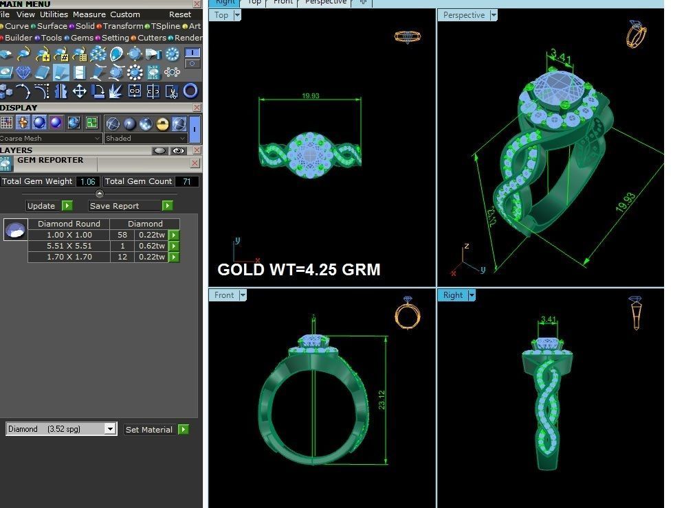 Women Ring 3dm render detail 3D print model_4