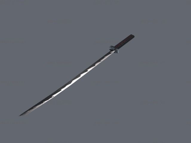 Katana LowPoly samurai sword Low-poly 3D model_2