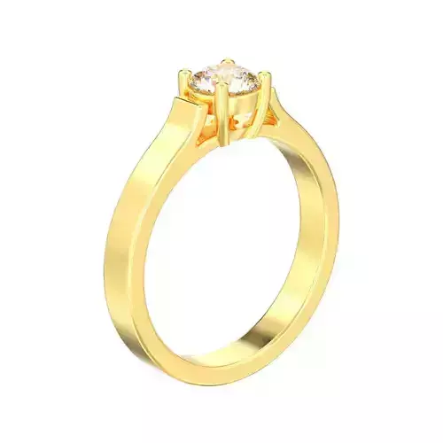 Simple solitaire classic engagement ring with diamond 