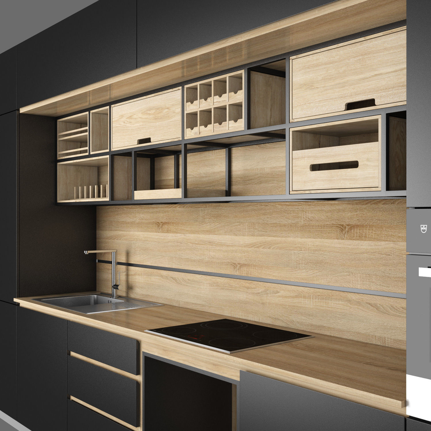 Modern Kitchen 3D model_1