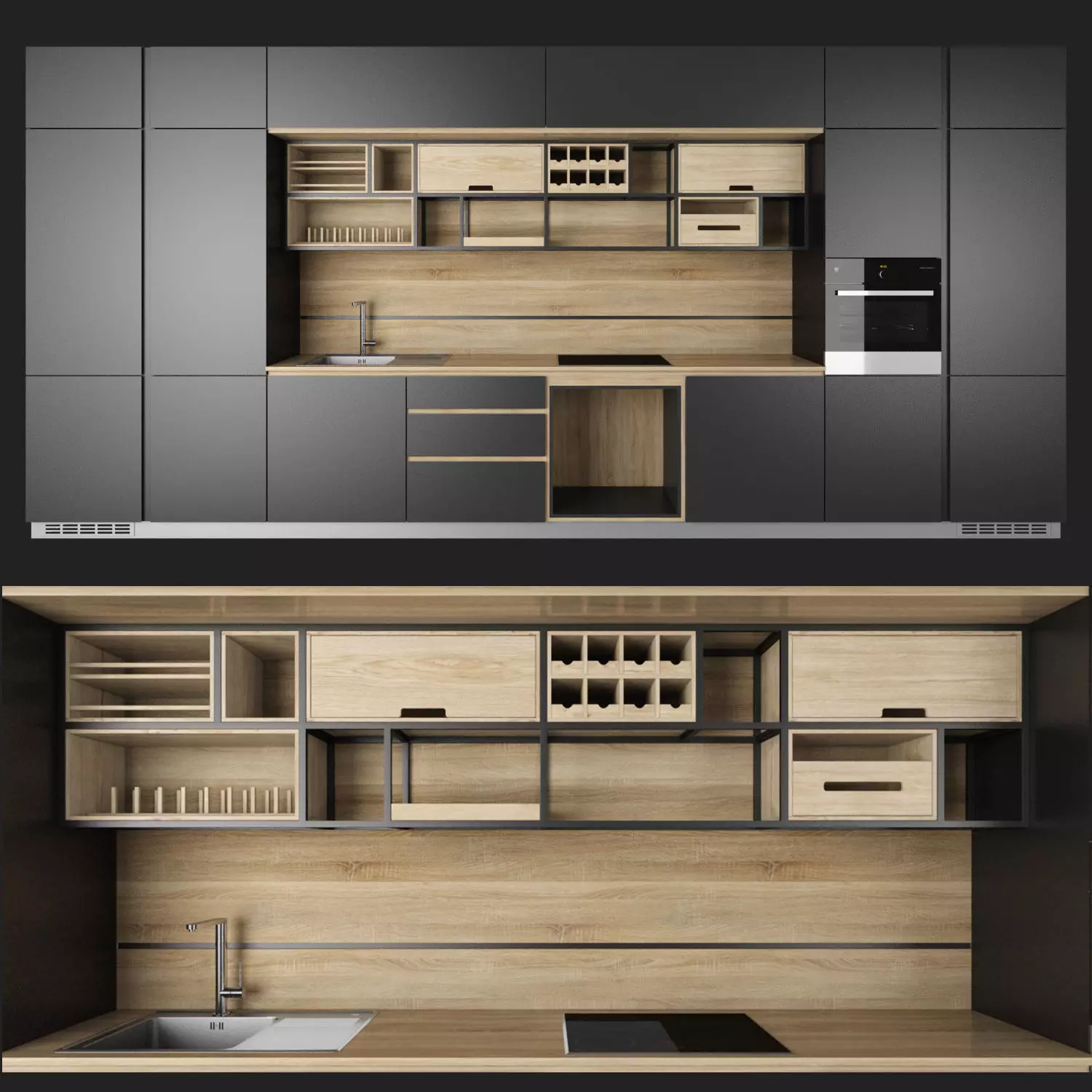 Modern Kitchen 3D model_0
