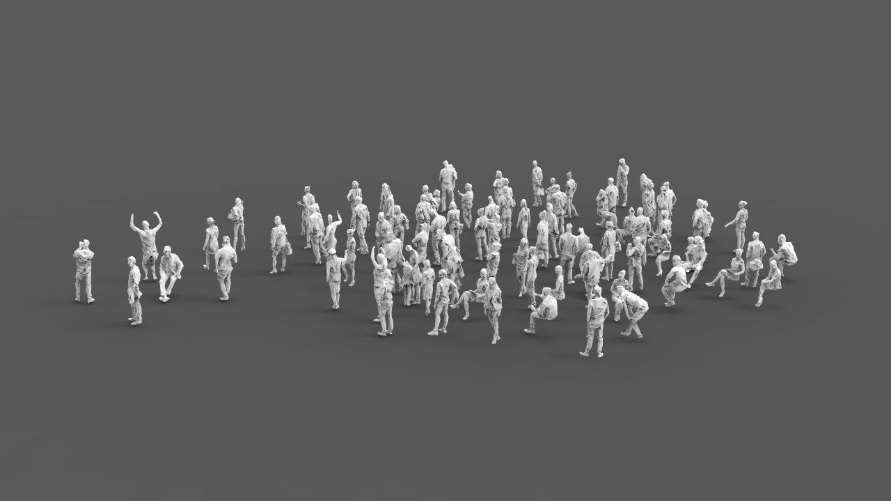 88 low poly people Low-poly 3D model_3