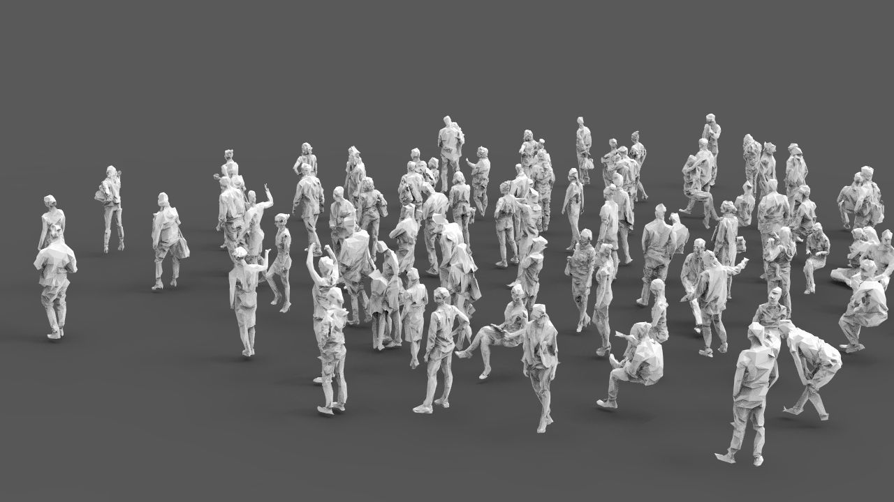 88 low poly people Low-poly 3D model_4