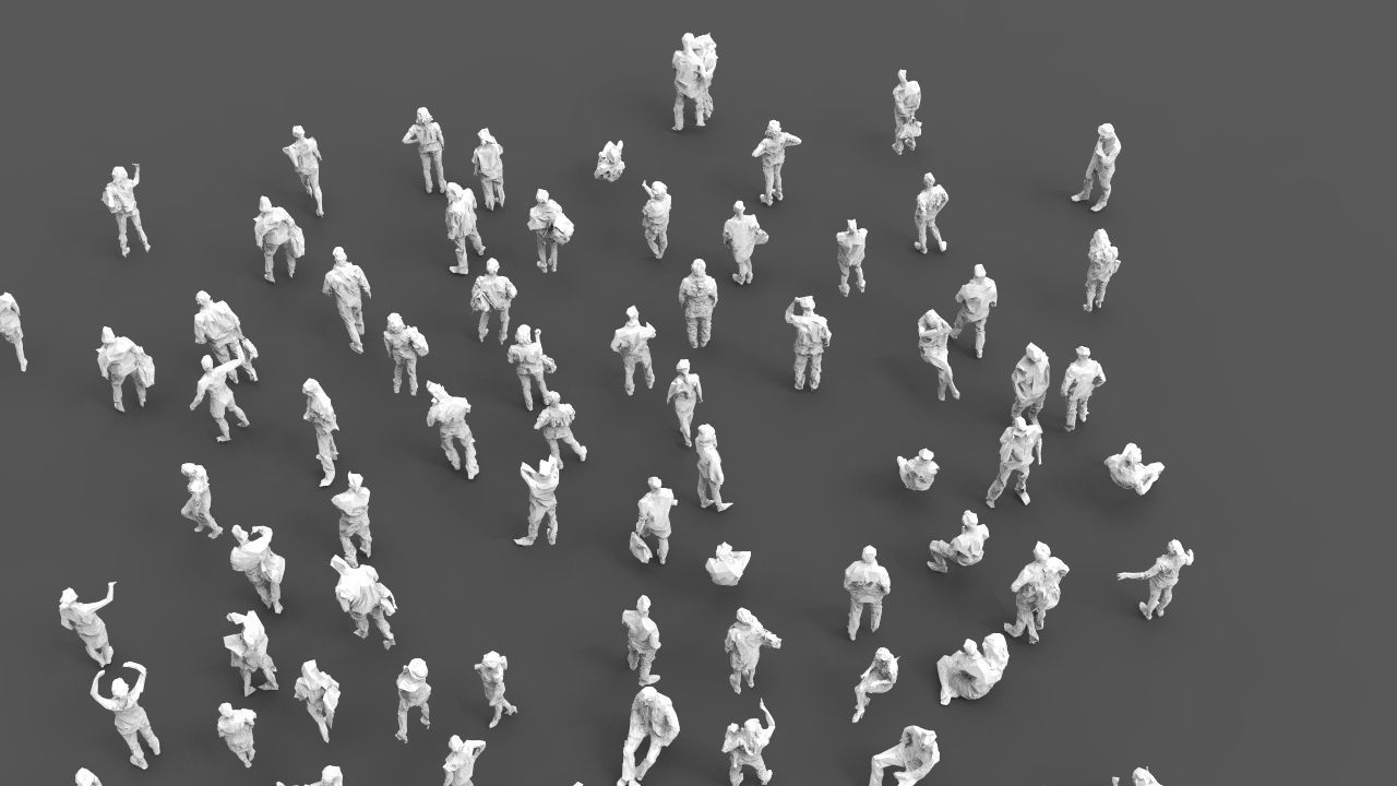 88 low poly people Low-poly 3D model_6