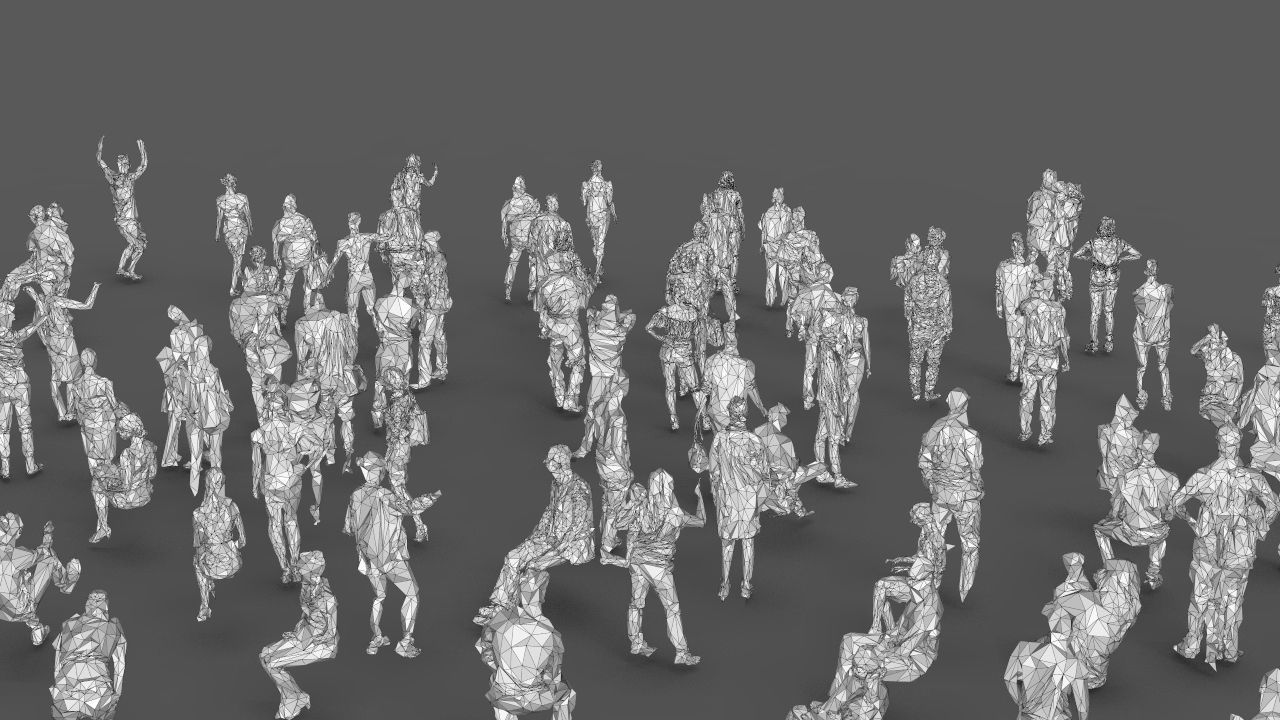88 low poly people Low-poly 3D model_10