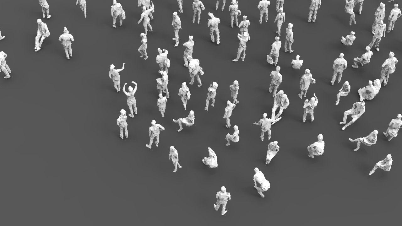 88 low poly people Low-poly 3D model_5